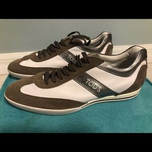 Tod’s white leather & suede